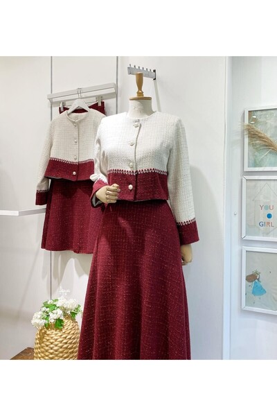 Esre Store 44101 - Tesettür İkili Takım Bordo
