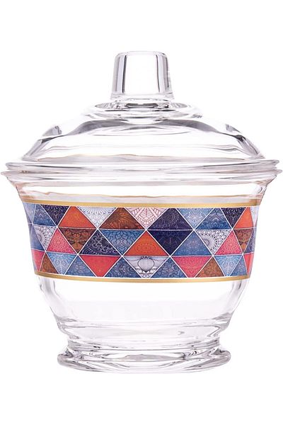 AKDC Glass Sugar Pot L(9CM) XW(9CM) XH(7CM) Transparent