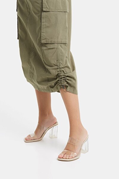 Bershka Vinyl Strappy Heeled Sandals