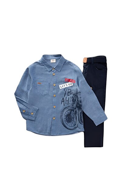 MDM Çaren Kids - Набір з 2 предметів для хлопчиків з принтом на спині - Сорочка та штани з принтом