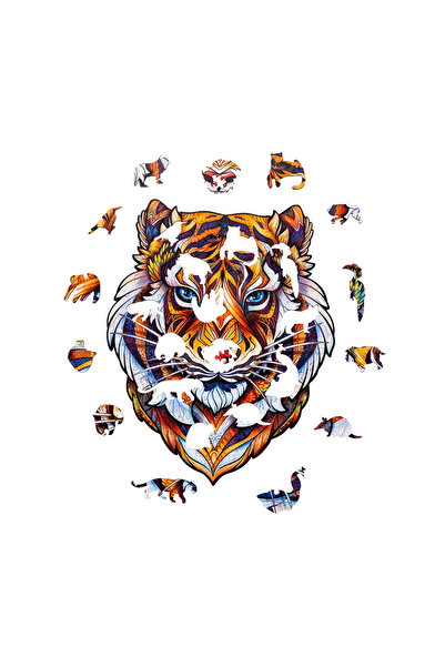 Unidragon - مجموعة ألغاز خشبية مجسمة - نمر جميل - صغير - 104 قطعة