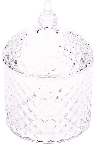 AKDC Glass Sugar Pot L(9CM) XW(9CM) XH(14CM) Transparent