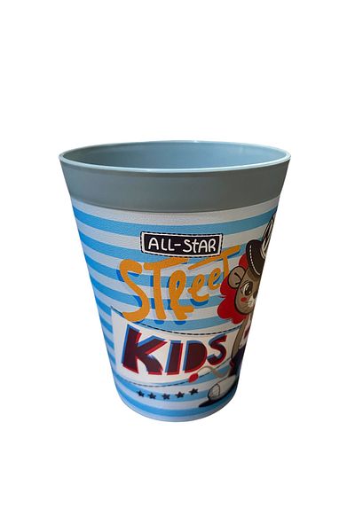 HOLLYHOME Sandy Nyc Patterned 300ml 10(H)X8X8Cm Colorful Plastic Water and Soft Drink Glass