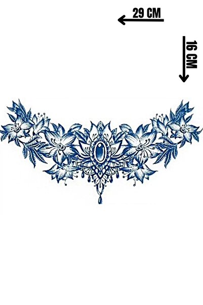 Barly 30 Gün / 1 Ay Kalıcı Çiçek Figürlü 12 Saat Sonra Kararan Geçici Dövme Tattoo
