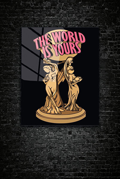 z zizuph The World is Yours, Scarface Temalı, 4 mm Temperli Kırılmaz Cam Tablo