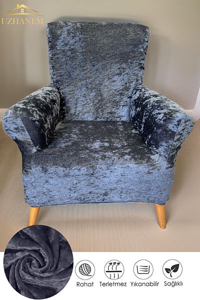 uzhanem Single Velvet Seat Cover - Armchair No Pilling