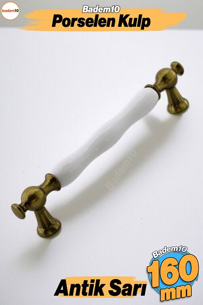 Badem10 Aruh Porțelan Galben Antic 160 Mm Mobilier Bucătărie Sertar Dulap Dulap Mâner Capac Mâner Mânere