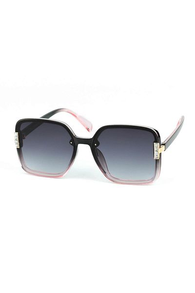 Di Caprio Women's Black Uv400 Protection Rectangular Model Sunglasses