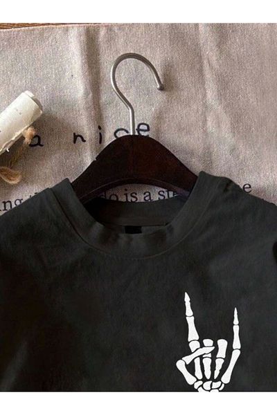 Bay Şapkacı Moda Shop & Boutique Tricou oversize imprimat pentru bărbați - negru