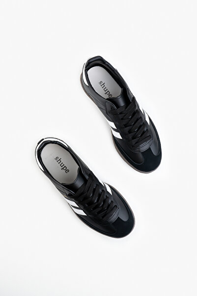 Shupe Kadın Siyah Beyaz Günlük Spor Ayakkabı Sneaker