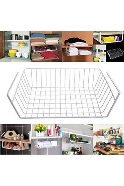 Others SKEIDO Lightweight Metal Under Shelf Storage Basket (Large,40 X 26 X 14cm) - 2 Pieces