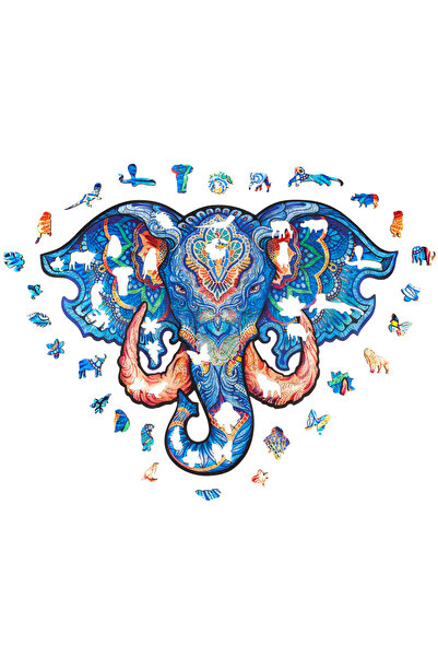 Unidragon - مجموعة ألغاز خشبية مجسمة - الفيل الأبدي - الملك - 299 قطعة