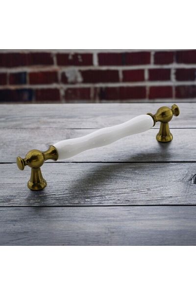 Badem10 Aruh Porțelan Galben Antic 160 Mm Mobilier Bucătărie Sertar Dulap Dulap Mâner Capac Mâner Mânere