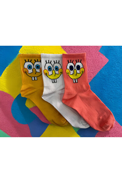 Forever Üniseks 6'lı Çizgi Film Karakteri Desenli Kolej Tenis Çorap