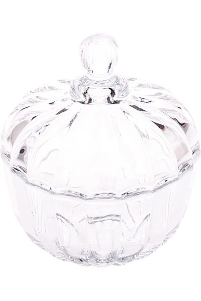 AKDC Glass Sugar Pot L(9CM) XW(9CM) XH(10CM) White