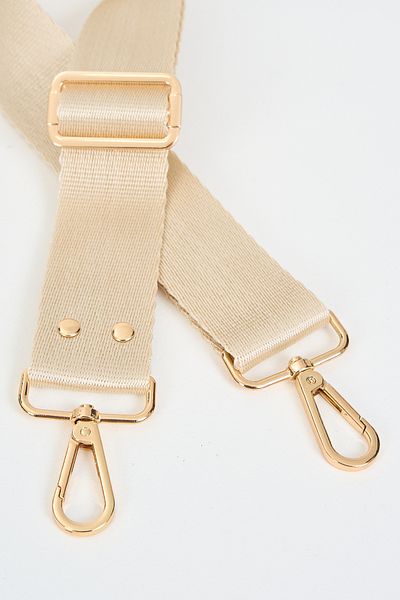 MUTE BAG Κρέμα Κρέμα Τσάντα Ρυθμιζόμενη Λαβή Χρυσό Συρραπτικό Λεπτομερές (ΠΟΛΥΕΣΤΕΡΗ) 110 cm Π: 4 cm