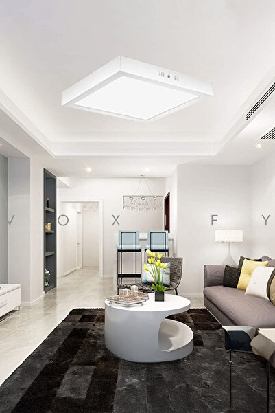 Voxify Pro Kare Tavana Sıfır Led Plofenyer Avize Armatür Banyo Tuvalet Balkon Led Glop Armatürü Beyaz Işık