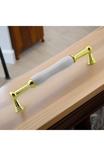 Badem10 Anav Porțelan Aur Aur 160 Mm Mobilier Bucătărie Sertar Dulap Dulap Capac Mâner Mâner