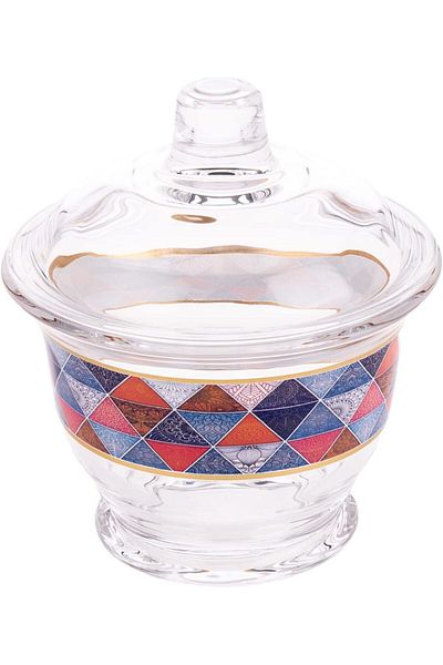 AKDC Glass Sugar Pot L(9CM) XW(9CM) XH(7CM) Transparent