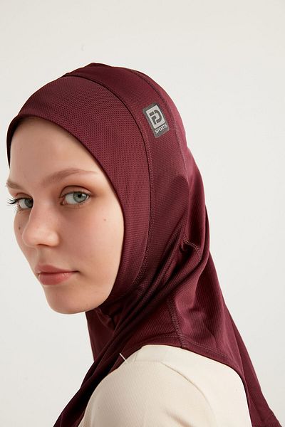 FD SPORTS Claret Red Kfit-Hijab Sports Bonnet