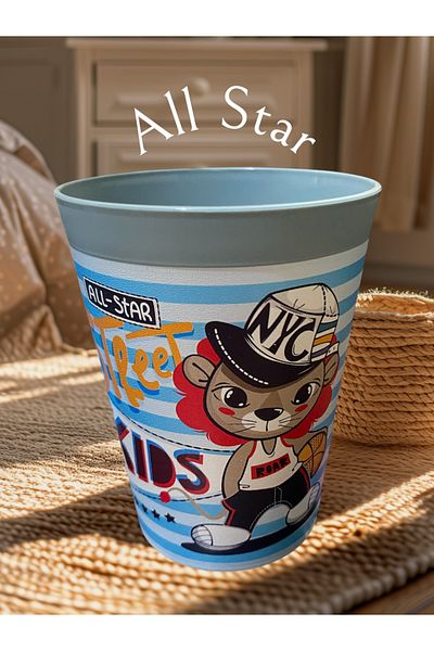 HOLLYHOME Sandy Nyc Patterned 300ml 10(H)X8X8Cm Colorful Plastic Water and Soft Drink Glass