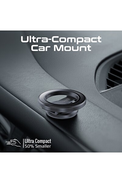 Promate Magnetic Car Phone Holder, 360-degree Rotatable Dashboard Car Phone Stand With Anti-Slip Grip