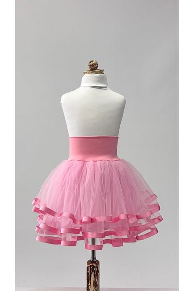 LULLY KİDS Girl's 3 Layer Ribbon Detailed April 23 Show Costume Skirt