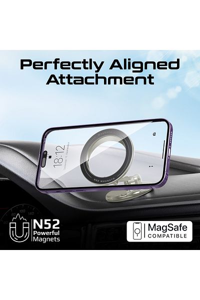 Promate Magnetic Car Mount, Magnetic Dashboard And Windshield Mount Holder, 360 Degree Rotation.