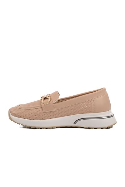AYAKMOD Beige Buckle Women's Casual Shoes