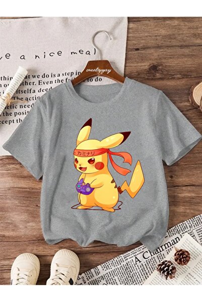 H&GHAMLEGİYİM Picaçu Printed Children's Oversize T-Shirt