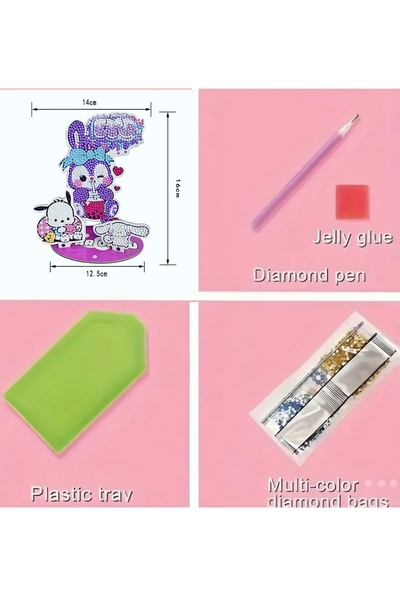 DEK StellaLou, Cinnamoroll ve Pochacco Temalı 3D Akrilik Elmas Boyama Seti – DIY Dekoratif Stand hobi