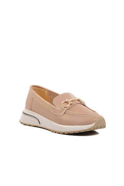 AYAKMOD Beige Buckle Women's Casual Shoes