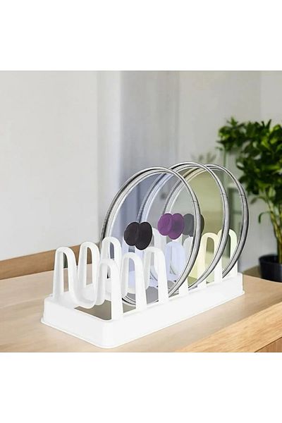 safestore 2Pcs 6 Compartment Plastic Plate Rack Drying Rack Pot Lid Organizer Organizer Organizer