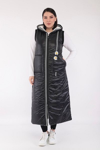 KARAMEŞE Karamese Women's Puffer Hooded White Vest 245