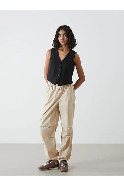 LC Waikiki Pantaloni de parașuta drepti pentru femei cu talie elastică