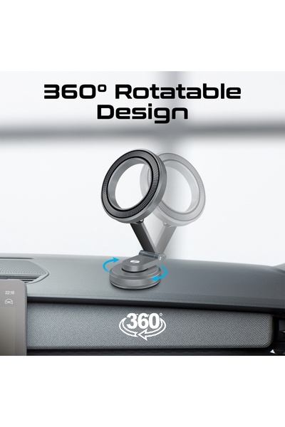 Promate Magnetic Car Phone Holder, Compact 360-Degree Rotatable Dashboard Car Phone Stand .