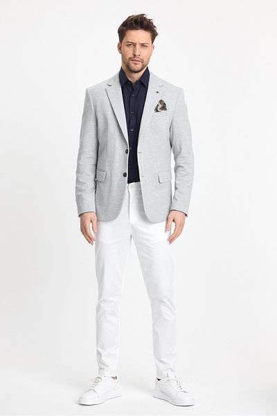 Frappoli Μοντέρνο ανδρικό Blazer Mono Collar 360 Stretching Half Lining Jacket