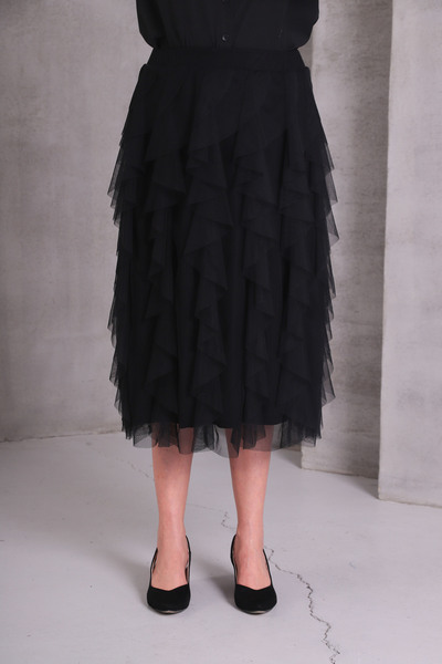 MAMAYAGA Women's Layered Design High Waist Elastic Waist Sports Stylish Curve Plus Size Tulle Skirt