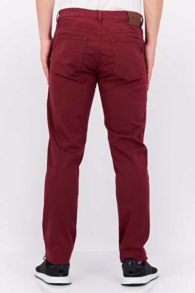 Gant Men Slim Fit Plain Chino Pants, Maroon