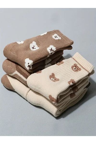 Sky Socks Комплект от 5 унисекс тенис чорапи с плюшено мече, икономичен пакет