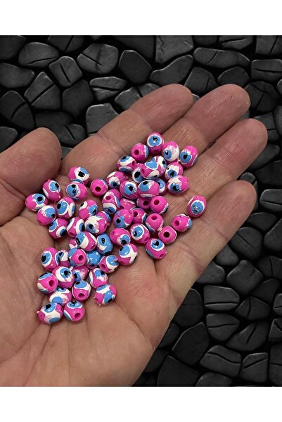 Flea Market 8mm Ροζ Ακρυλικές Χάντρες Danagöz Evil Eye - Κοσμήματα Χάντρες - ...