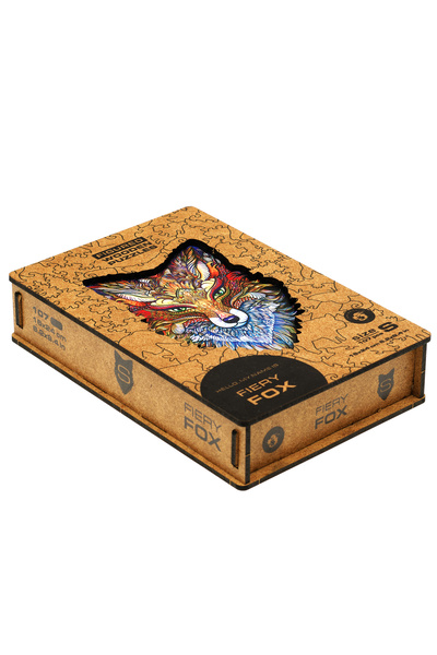 Unidragon - مجموعة ألغاز خشبية مجسمة - الثعلب الناري - صغير - 107 قطعة