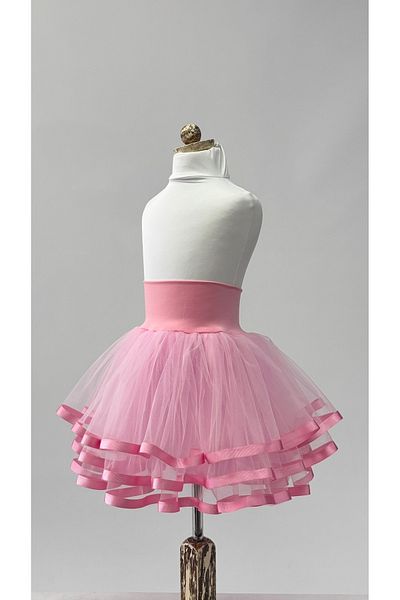 LULLY KİDS Girl's 3 Layer Ribbon Detailed April 23 Show Costume Skirt