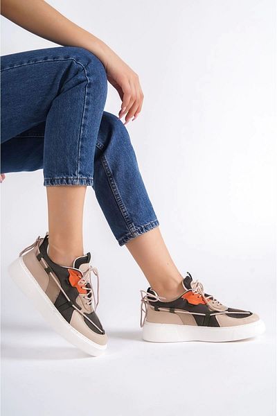 İntive Lingerie Pantofi Zoes Nude din piele intoarsa verde cu sireturi