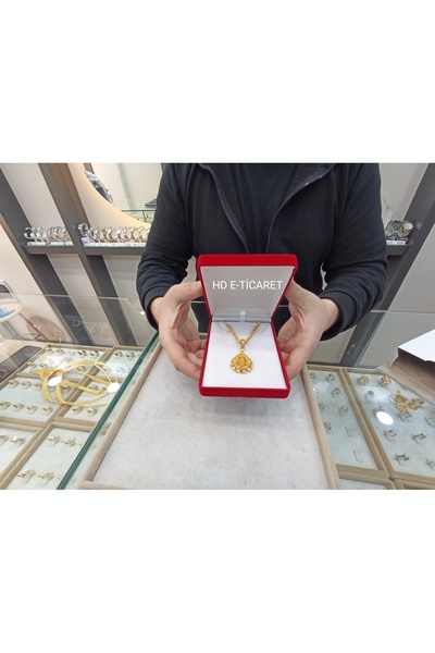 HD KUTU Pan Kolye Kutusu Büyük Kırmızı Kadife Tuğralı Için Uygundur
