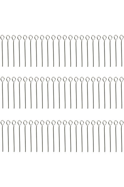 Choice 200 قطعة فضية 2.0 سم سلك معدني صغير دبابيس عيون خرز دبابيس رأس عين مفت...