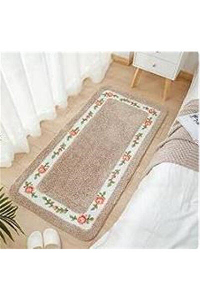 GizHome 80X150 Cm Gizhome Gül Banyo Paspası  Beige
