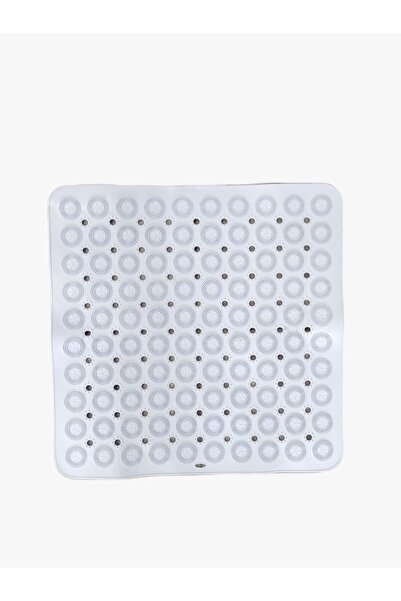 MAİN SHOP Square Massage Silicone Bath & Shower Anti-Slip White 2 Pieces M-150