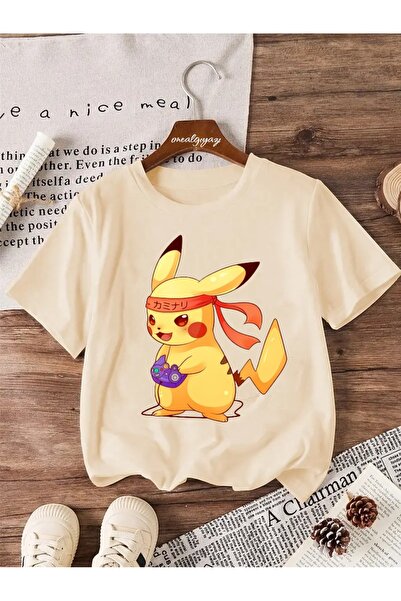 H&GHAMLEGİYİM Picaçu Printed Children's Oversize T-Shirt