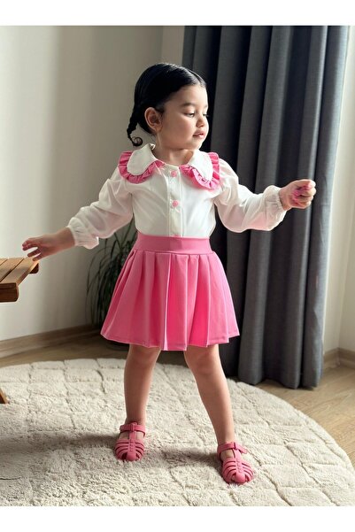 ELONKİDS Set fetiță din 2 piese cu guler pentru bebeluși și fuste